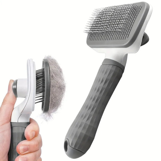 Self-Cleaning Pet Brush with Ergonomic Handle for Dogs Cats