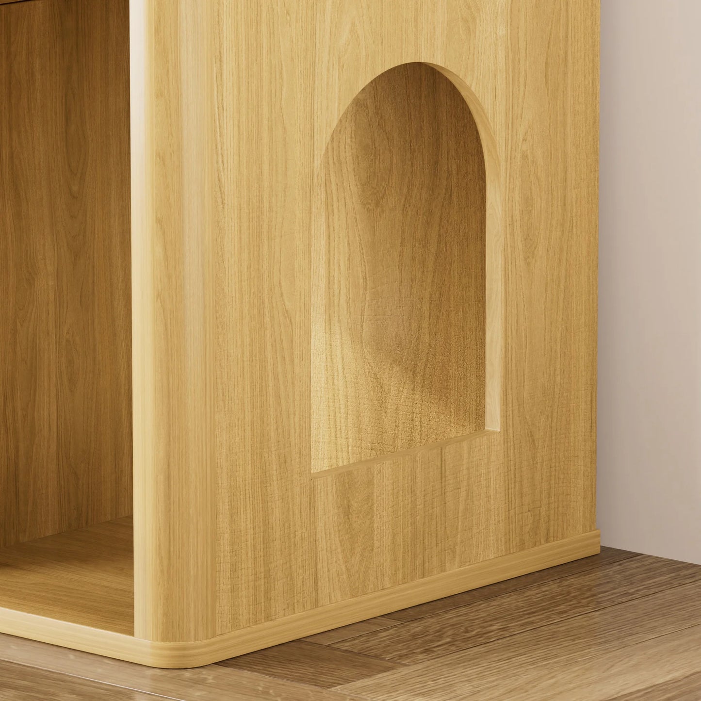 31.5" Wooden Cat Litter Cabinet with Cat Tree and Storage