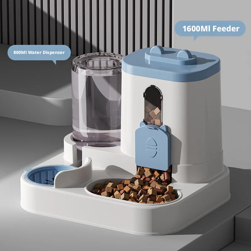 2-in-1 Automatic Pet Feeder and Water Bowl for Cats