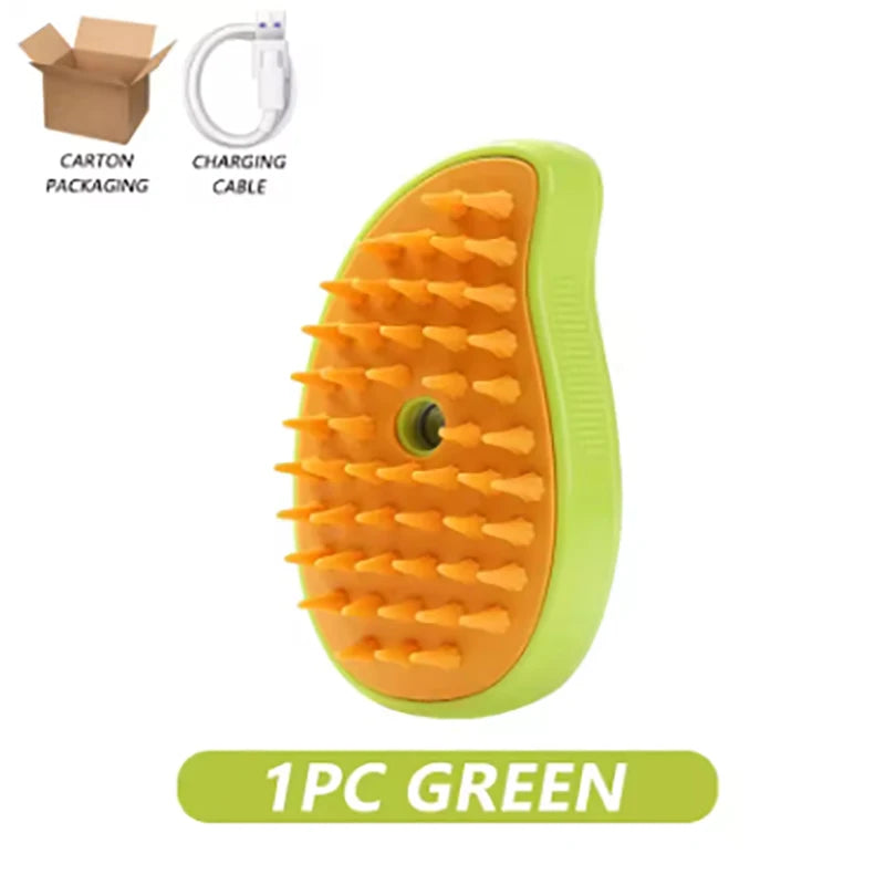 3-in-1 Electric Steam Cat Brush for Massage and Hair Removal