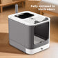 Enclosed Foldable Cat Litter Box with Drawer Tray and Top Exit