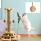 Solid Wood Cat Scratching Activity Center with Sisal and Toys