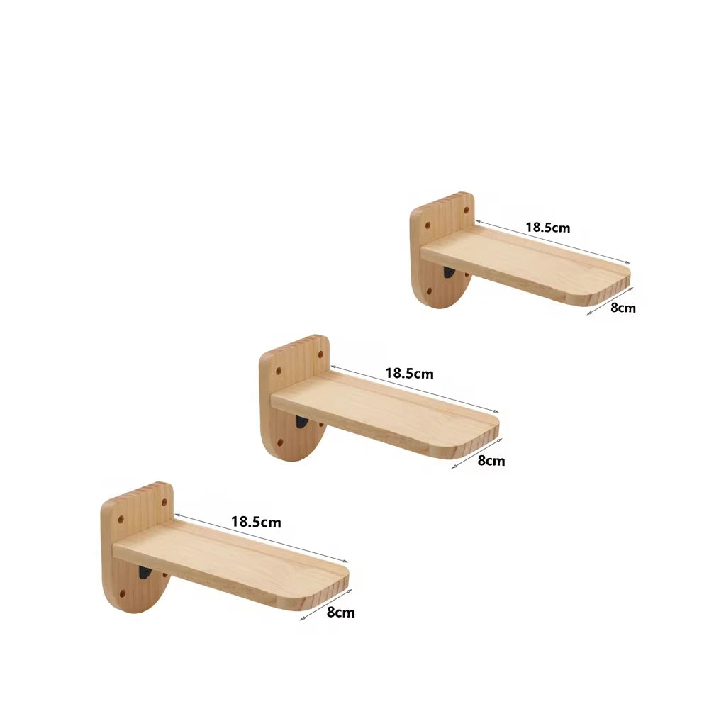 Wall-Mounted Cat Climbing Shelf with Sisal Scratching Post