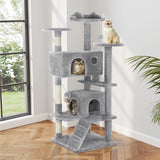 54-Inch Multi-Level Cat Tree Tower with Scratching Posts