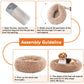 Calming Round Fluffy Faux Fur Dog Bed for Large Dogs