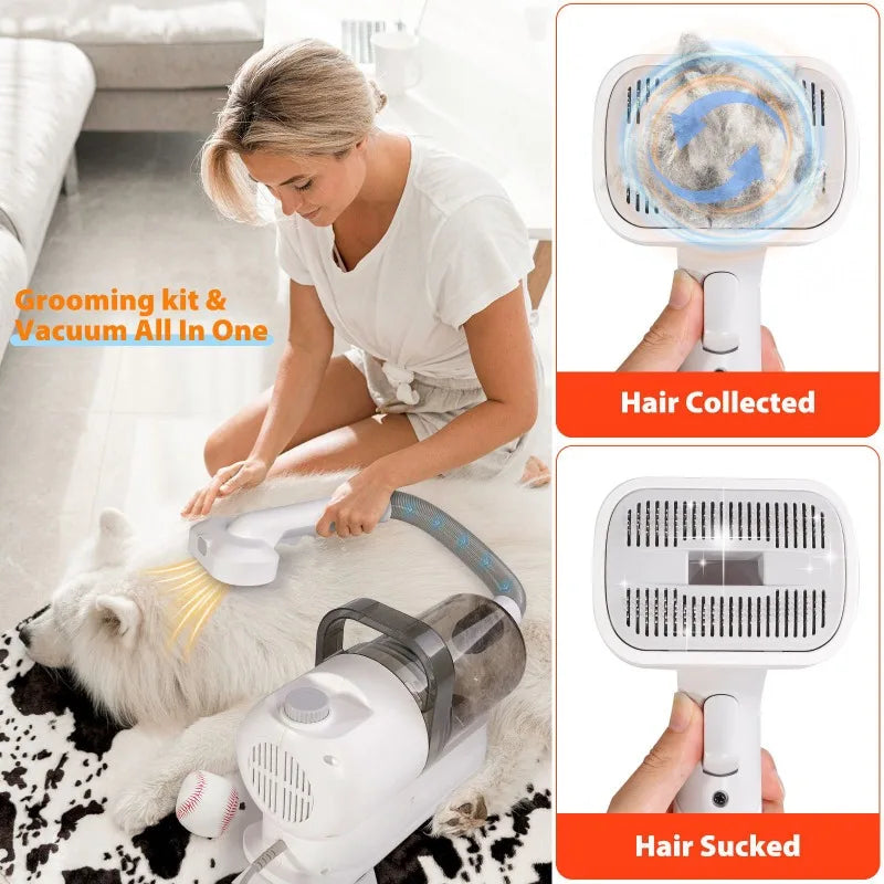 All-in-One Pet Grooming Vacuum Kit for Dogs and Cats