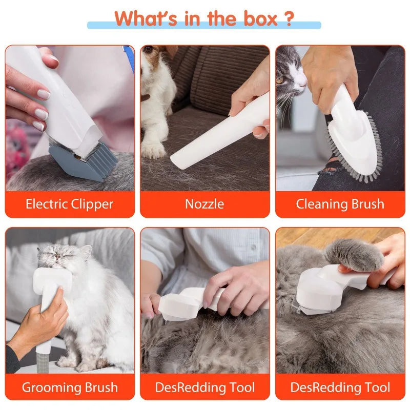 All-in-One Pet Grooming Vacuum Kit for Dogs and Cats