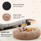 Calming Round Fluffy Faux Fur Dog Bed for Large Dogs