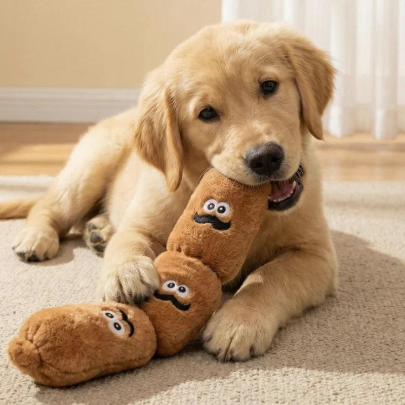 Durable Plush Sausage Dog Chew Toy with Squeaky Sound