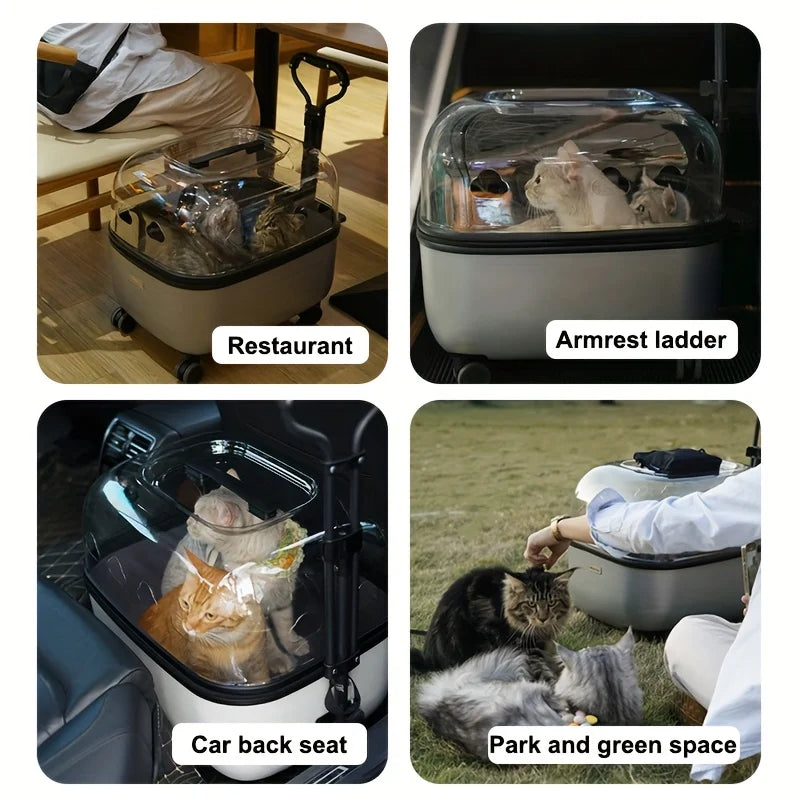 Panoramic Pet Carrier with 360-Degree Visibility for Travel