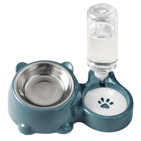 2-in-1 Pet Food and Water Bowl for Cats