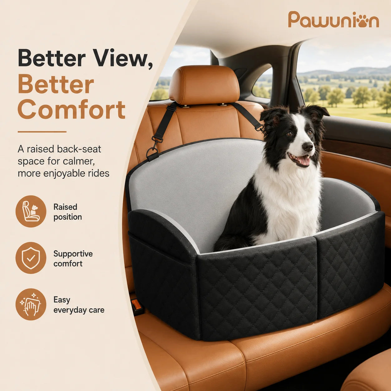 Memory Foam Dog Car Seat for Medium and Large Dogs