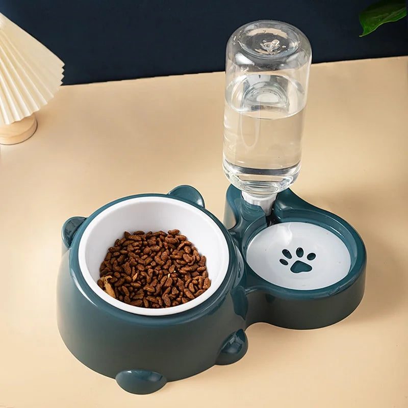 2-in-1 Pet Food and Water Bowl for Cats