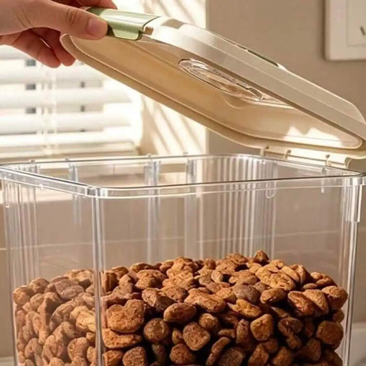 Large Transparent Pet Food Storage Container with Scoop