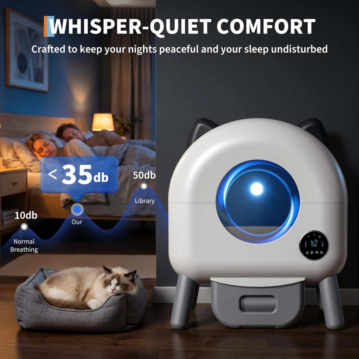 72L Automatic Self-Cleaning Cat Litter Box with App Control