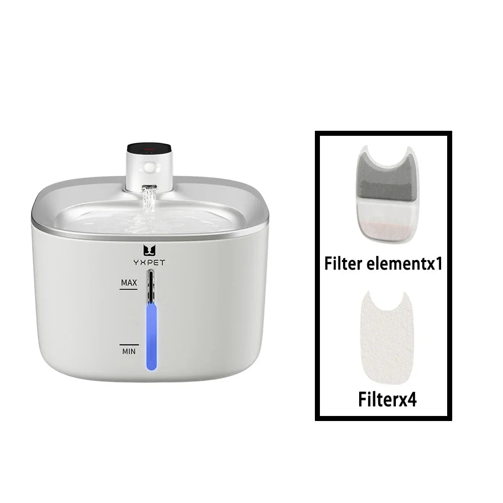4L Wireless Stainless Steel Pet Water Fountain with Sensor