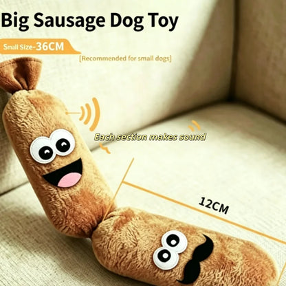Durable Plush Sausage Dog Chew Toy with Squeaky Sound