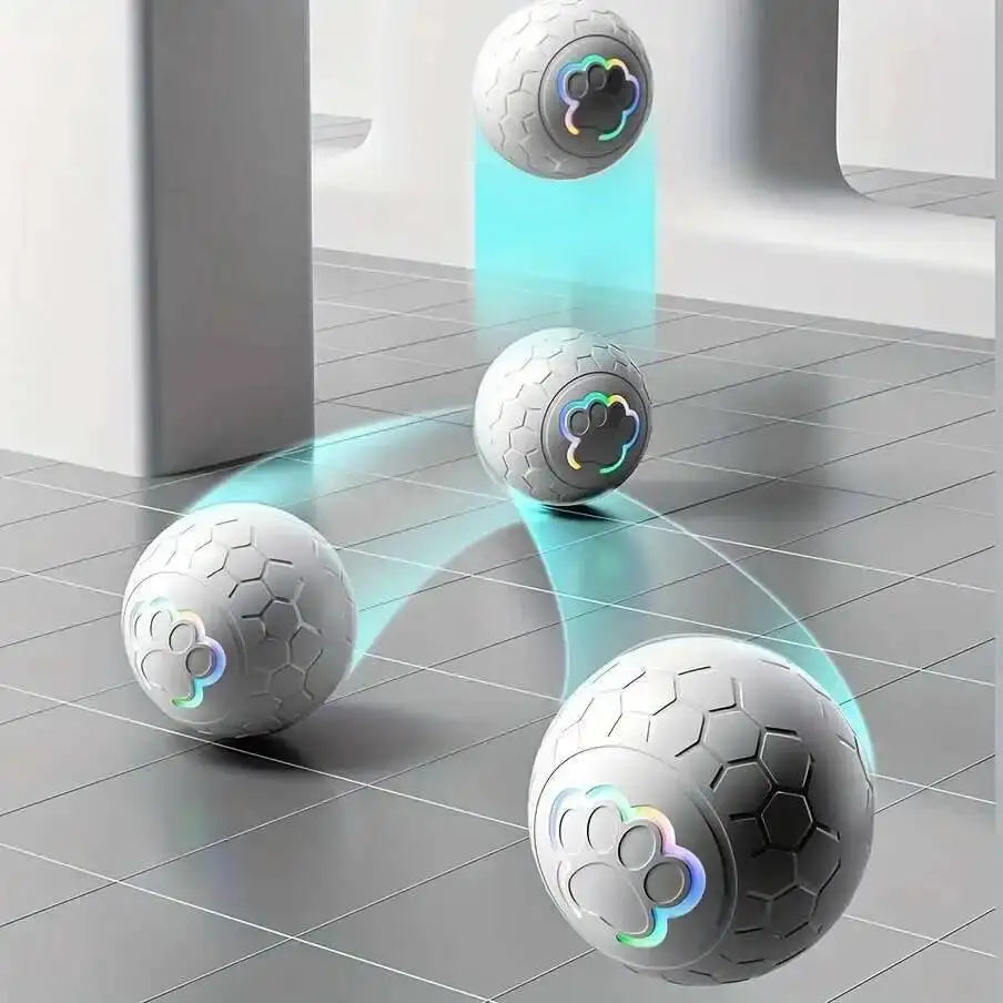 Smart Interactive Dog Toy Ball with USB Rolling RGB Lights