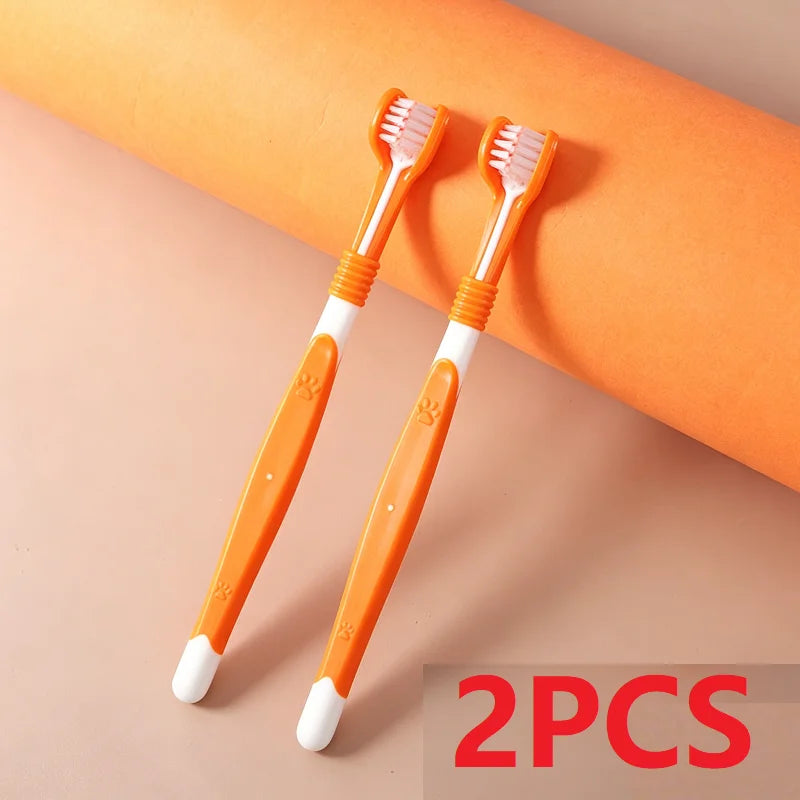 3-Sided Pet Toothbrush Dog Plastic Toothbrush Removing Tartar Cleaning Mouth Pet Care Cat Cleaning Mouth Dog Accessories