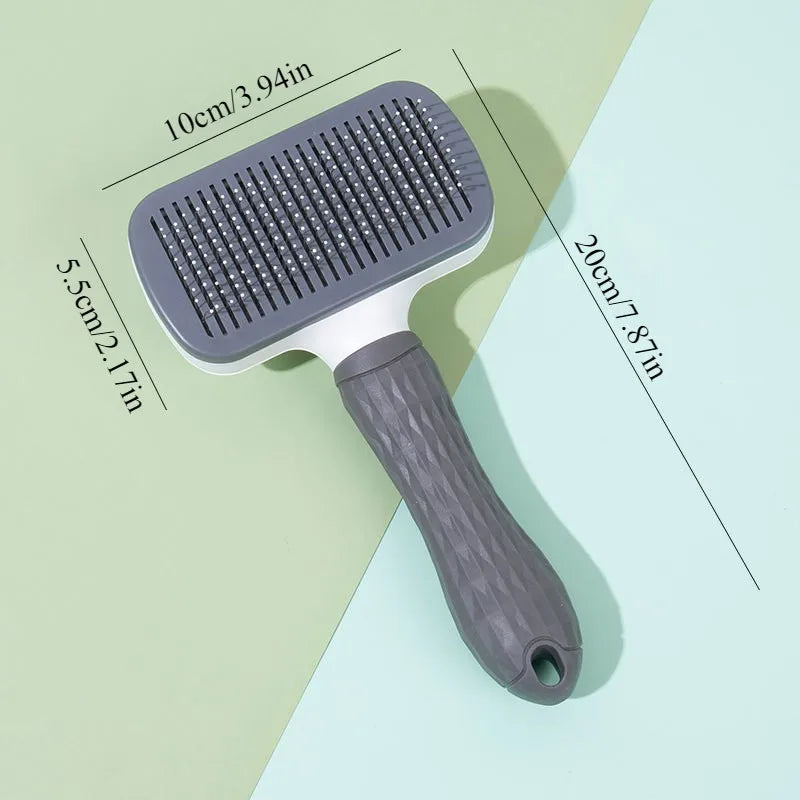 Self-Cleaning Pet Brush with Ergonomic Handle for Dogs Cats