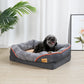 Super Soft Orthopedic Dog Bed with Bolster and Removable Cover