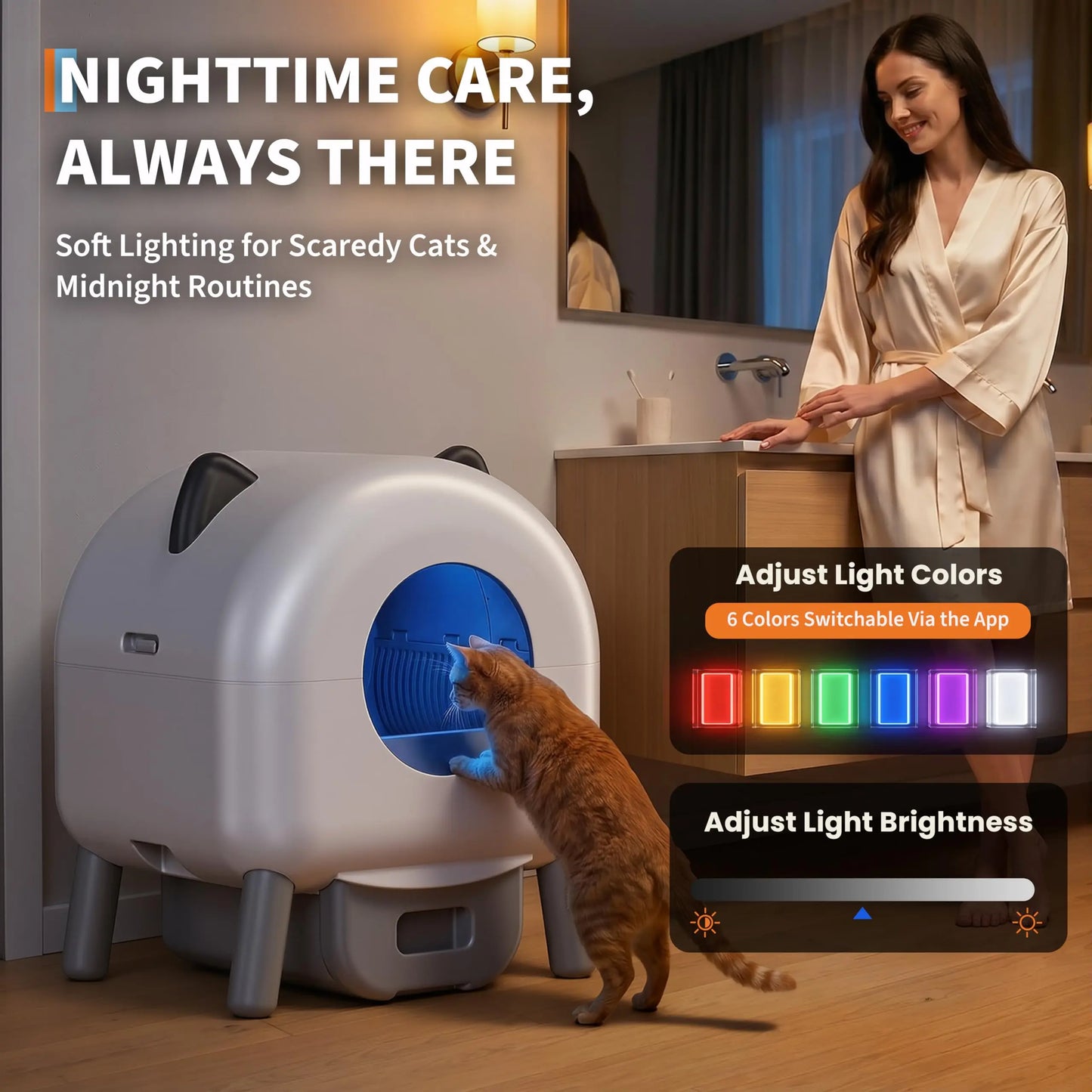 72L Automatic Self-Cleaning Cat Litter Box with App Control