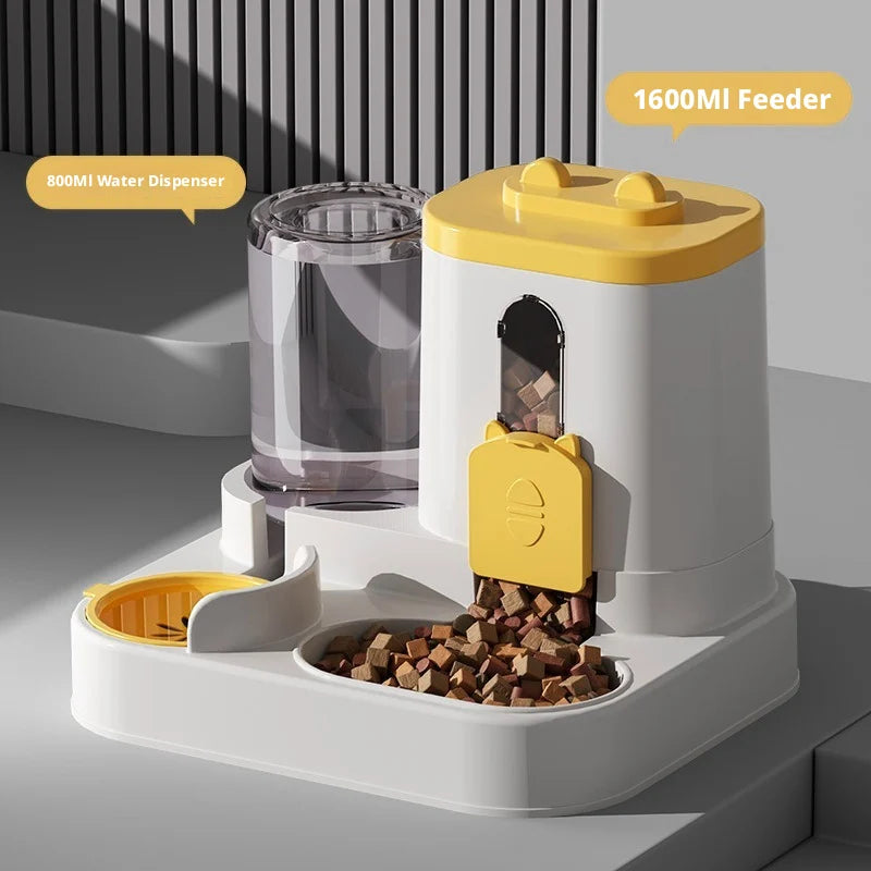 2-in-1 Automatic Pet Feeder and Water Bowl for Cats