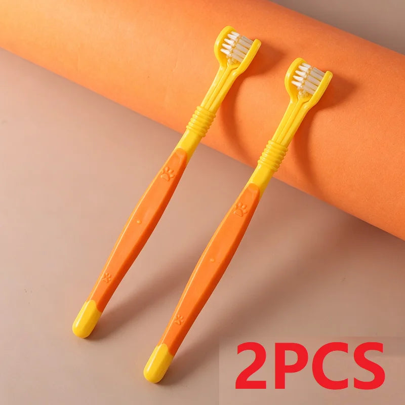 3-Sided Pet Toothbrush Dog Plastic Toothbrush Removing Tartar Cleaning Mouth Pet Care Cat Cleaning Mouth Dog Accessories