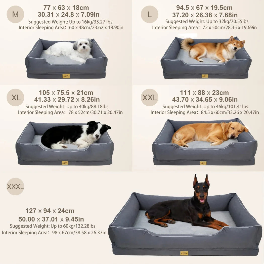 Extra Large Orthopedic Dog Bed with Soft Calming Bolster