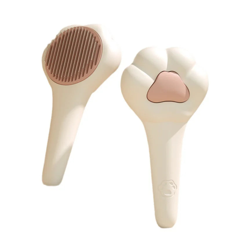 Cute Paw Pet Grooming Comb with One-Click Fur Removal