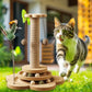 Solid Wood Cat Scratching Activity Center with Sisal and Toys