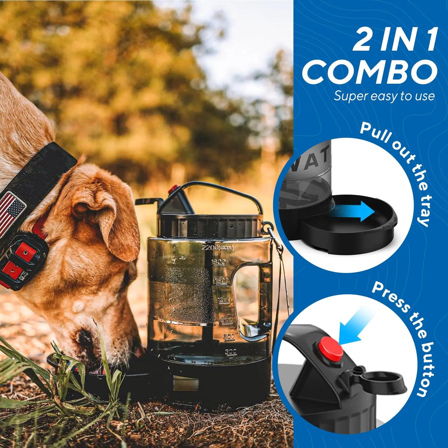 77oz Portable Dog Travel Water Bottle for Outdoor Adventures