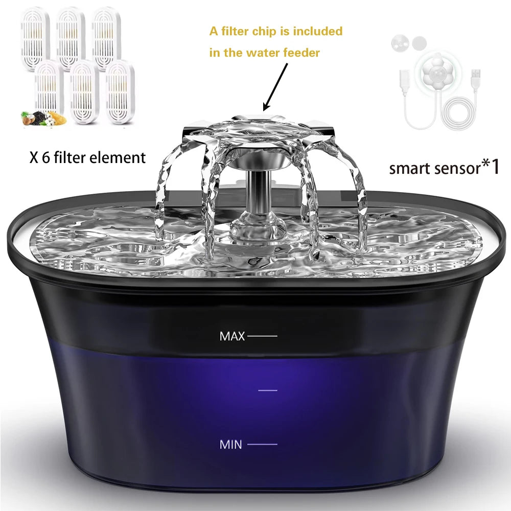 2.5L USB Automatic Pet Water Fountain for Cats and Dogs