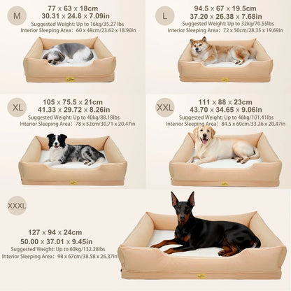 Extra Large Orthopedic Dog Bed with Soft Calming Bolster