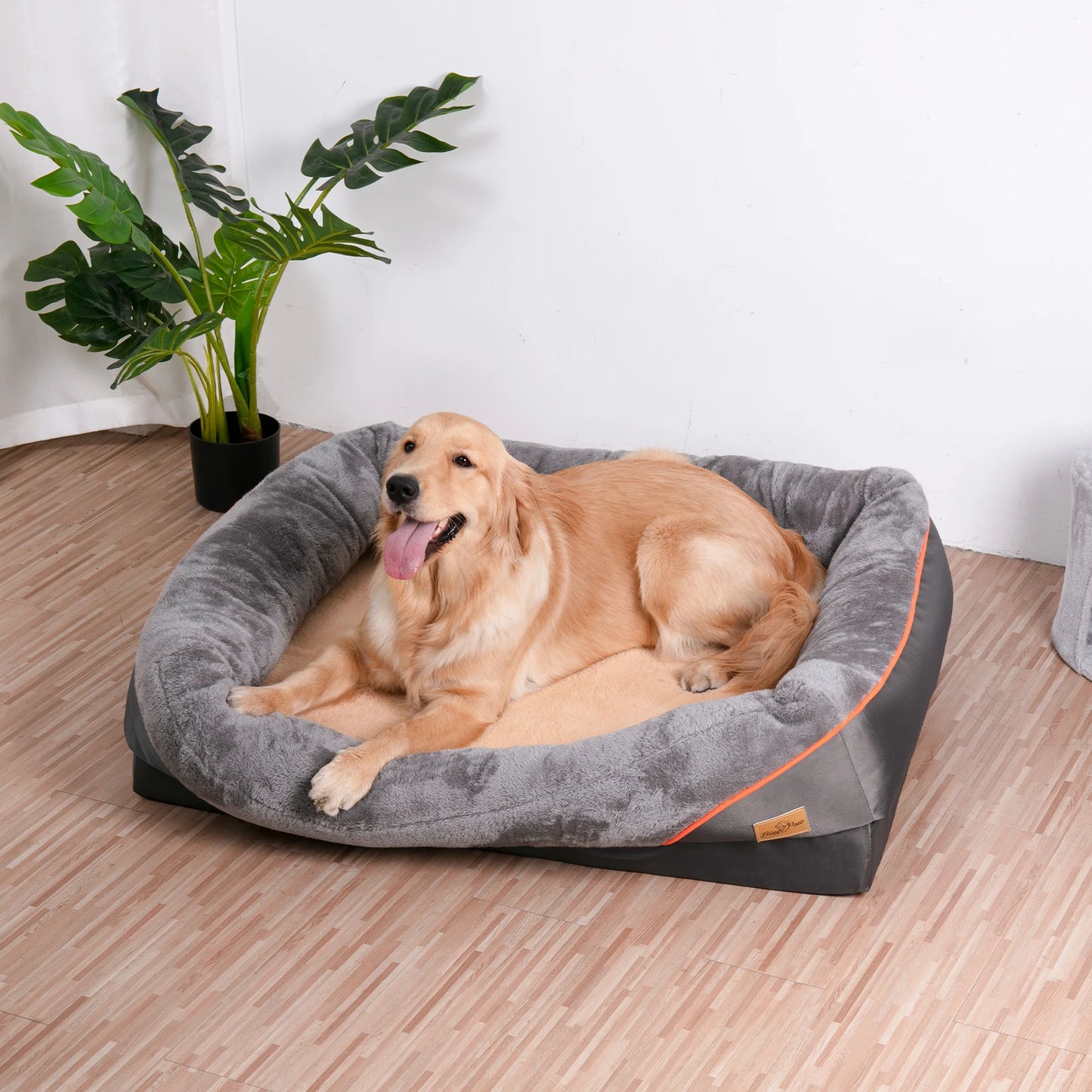 Super Soft Orthopedic Dog Bed with Bolster and Removable Cover