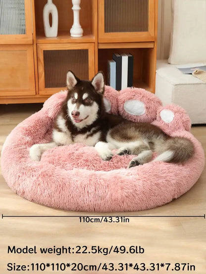 Bear Paw Plush Pet Bed for Cats and Dogs All Seasons