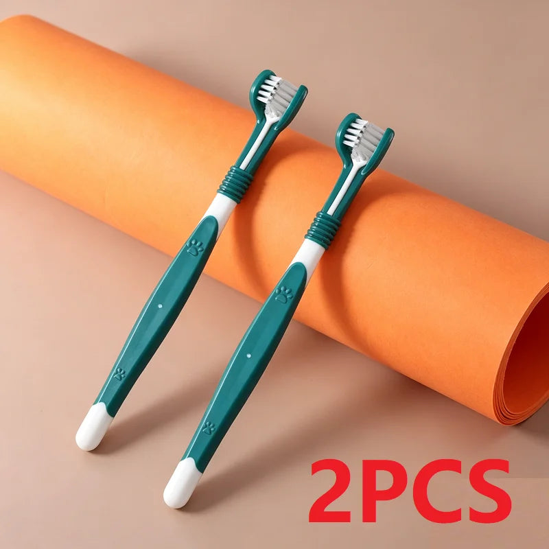 3-Sided Pet Toothbrush Dog Plastic Toothbrush Removing Tartar Cleaning Mouth Pet Care Cat Cleaning Mouth Dog Accessories
