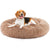 Calming Round Fluffy Faux Fur Dog Bed for Large Dogs