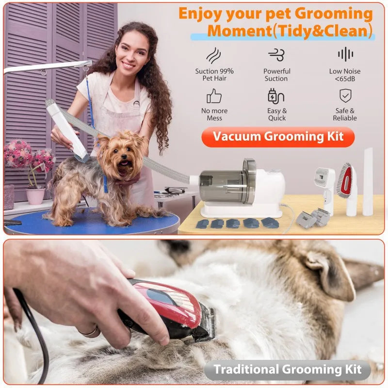 All-in-One Pet Grooming Vacuum Kit for Dogs and Cats
