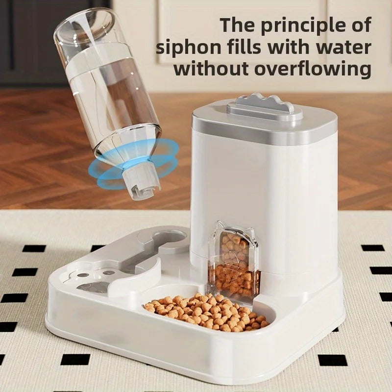 2-in-1 Automatic Pet Feeder and Water Dispenser for Dogs Cats