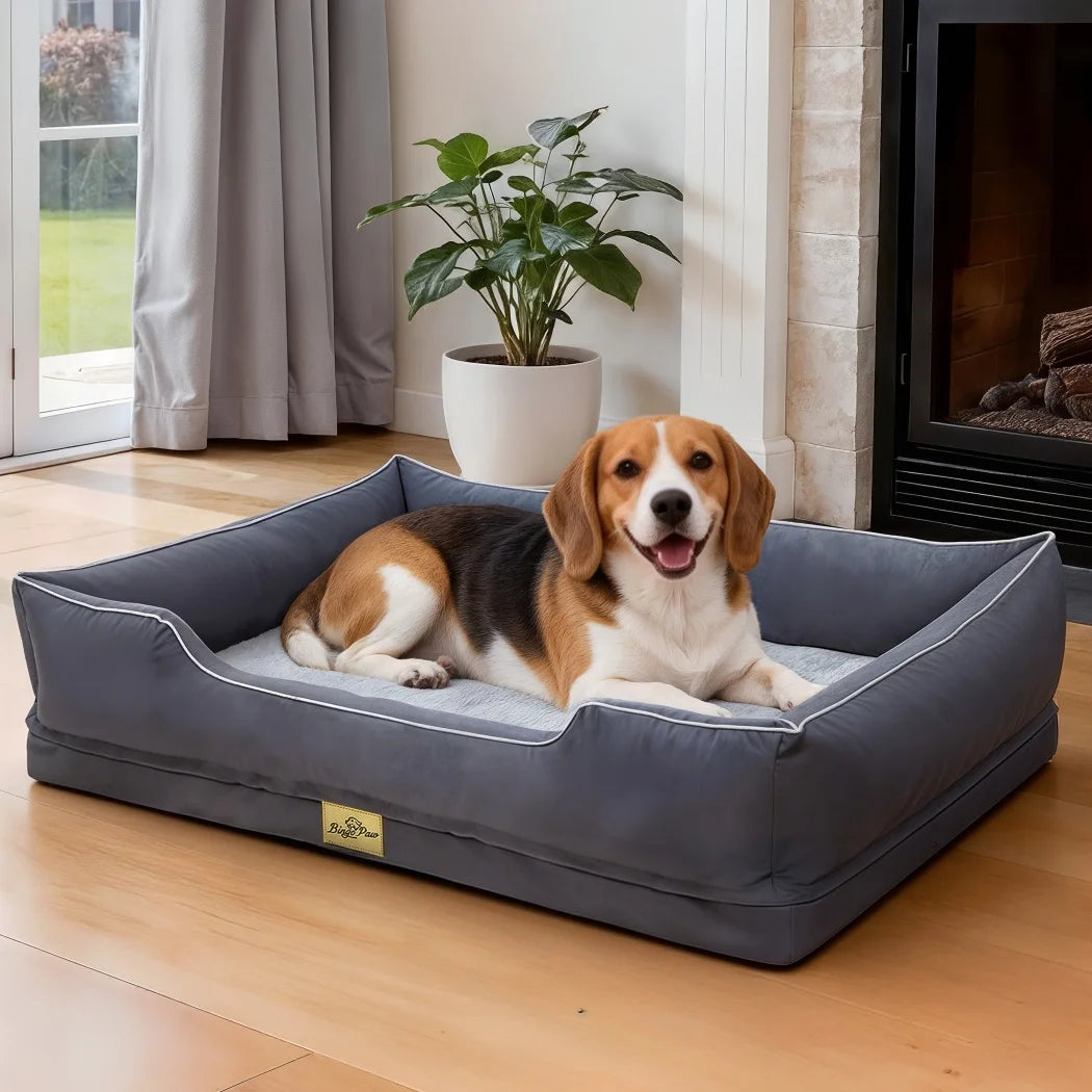 Extra Large Orthopedic Dog Bed with Soft Calming Bolster