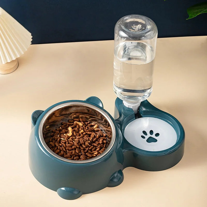 2-in-1 Pet Food and Water Bowl for Cats