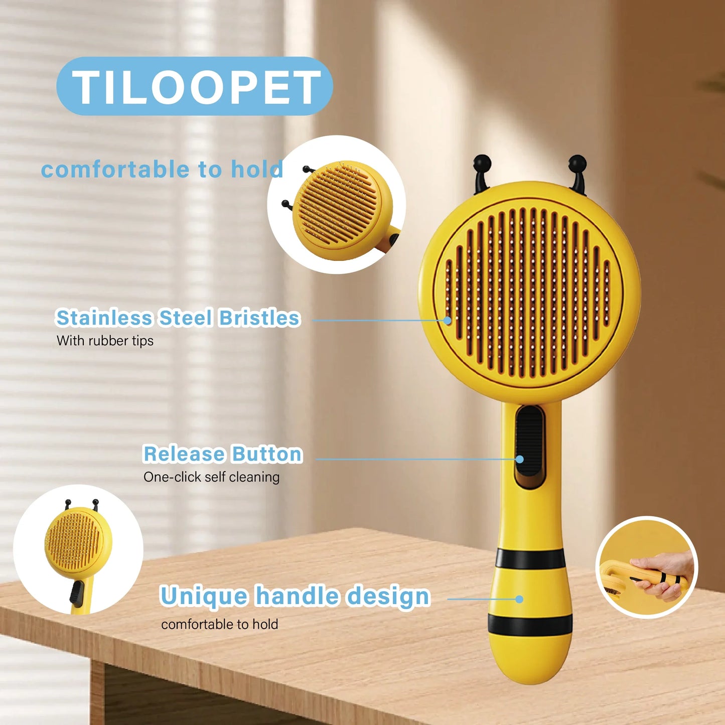 Dog Hair Remover Brush for Long Hair Grooming and Bathing