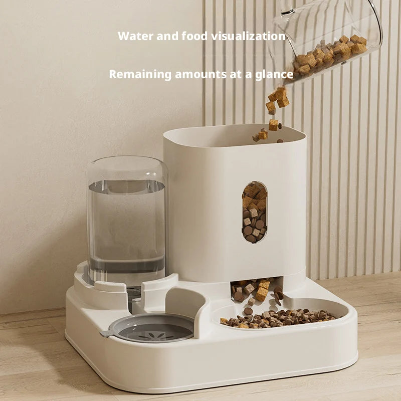 2-in-1 Automatic Pet Feeder and Water Bowl for Cats