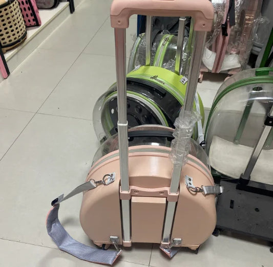 Transparent Pet Backpack Carrier with Wheels for Dogs and Cats