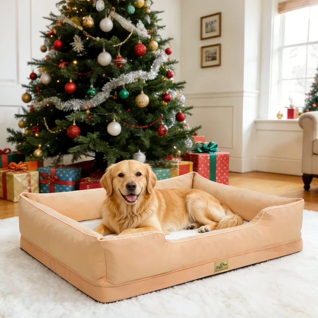 Extra Large Orthopedic Dog Bed with Soft Calming Bolster