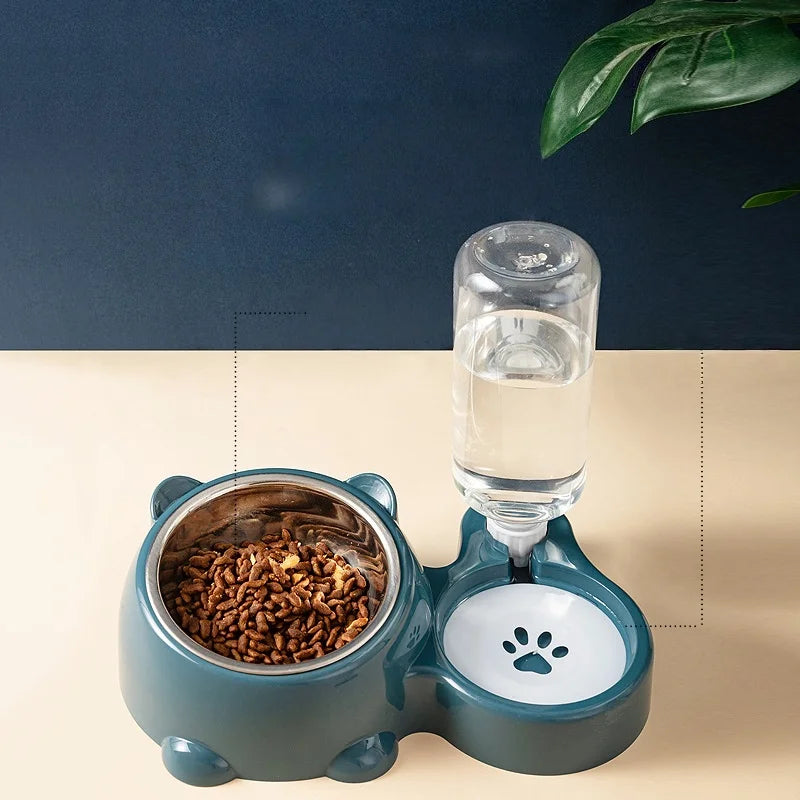 2-in-1 Pet Food and Water Bowl for Cats