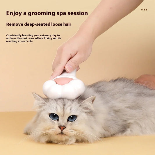 Cute Paw Pet Grooming Comb with One-Click Fur Removal
